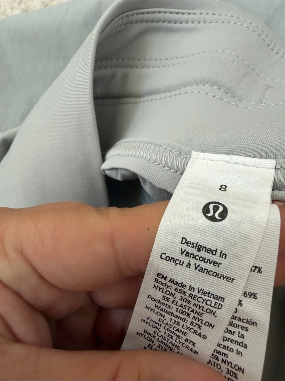 lululemon athletica Light Gray Mini Skort with Cargo Pockets